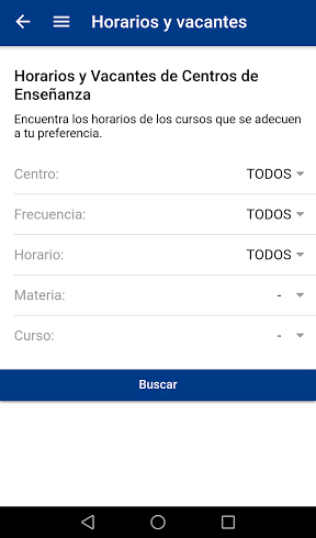 Selección de horarios y vacantes en el Británico App